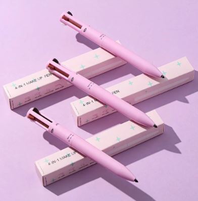 Ensemble de 4 couleurs de crayon à lèvres, d'eye-liner et de crayon à sourcils multifonctionnel 4-en-1