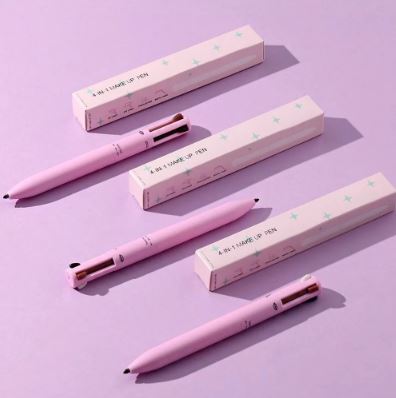 Ensemble de 4 couleurs de crayon à lèvres, d'eye-liner et de crayon à sourcils multifonctionnel 4-en-1